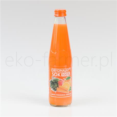 Oryginalny sok 100% jabłko pomarań. marchew 330ml-527