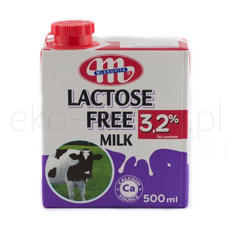 Mleko UHT wydojone bez laktozy 3,2% Mlekovita 0,5l-843