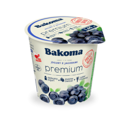 Jogurt PREMiUM Mild z jagodami 140g Bakoma